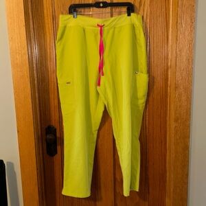 Figs High Waisted Yola Skinny Scrub Pant Limeade XXL